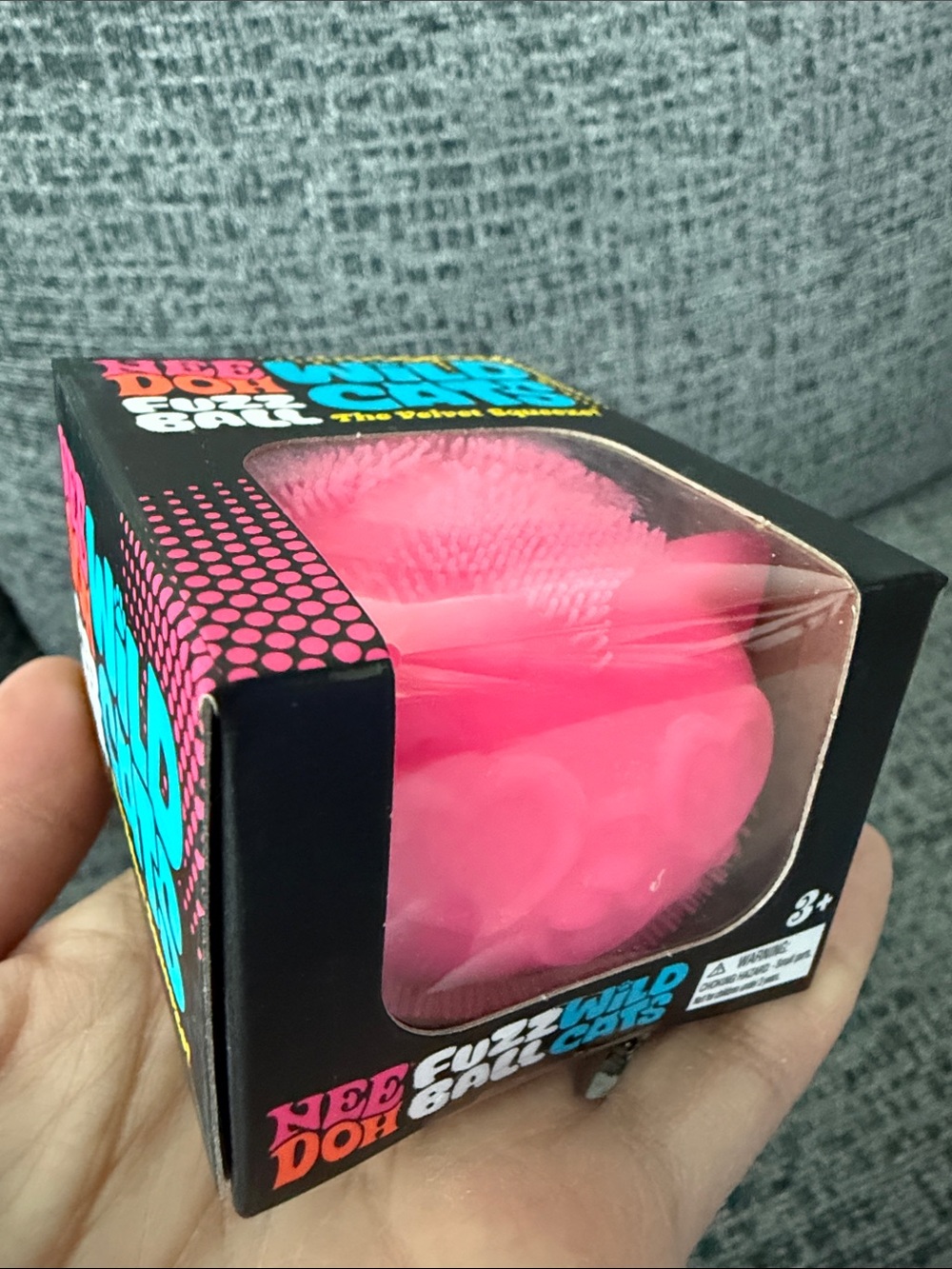 BNIB NeeDoh RARE Fuzz Ball Wild Cats: The Velvet Squeeze, Pink